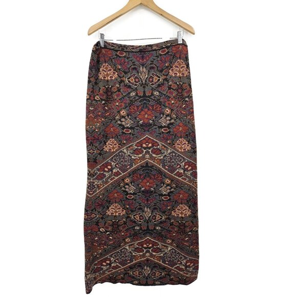 Peruvian Connection Tapestry Print Long Skirt Womens L Pima Cotton - Picture 2 of 4